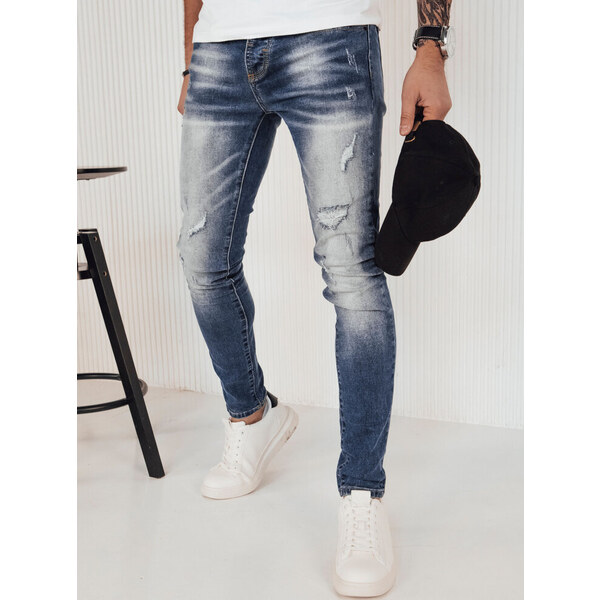 BASIC Modré džínsové nohavice s odreninami UX4154 49270711