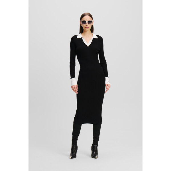 ŠATY KARL LAGERFELD LSLV POLO KNIT DRESS 58512886