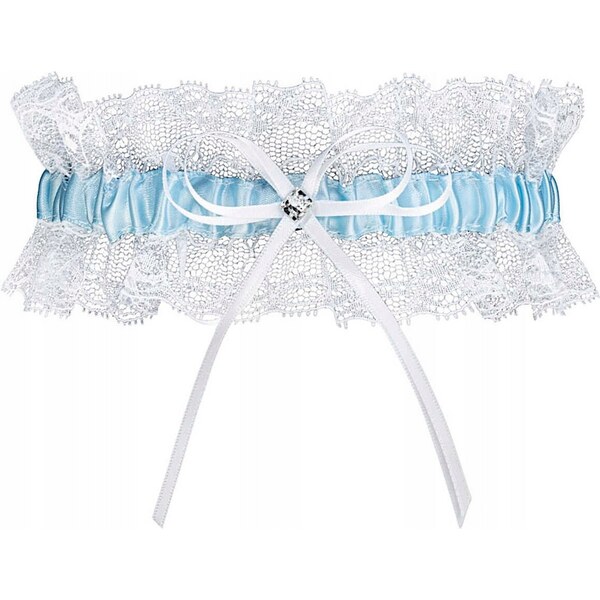 Svadobný podväzok bielo-modrý PRAGA PW-27 Julimex 61933325