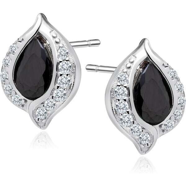 Olivie Strieborné náušnice LUNA BLACK 7324 38004567