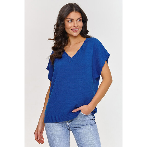 Makadamia Pletená vesta S157 | kobalt S157 62537907