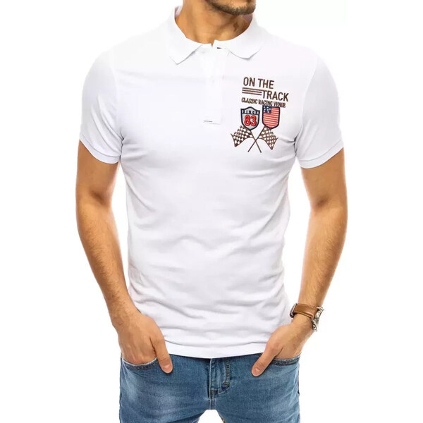 BASIC Biela polokošeľa s výšivkou PX0452 24156416