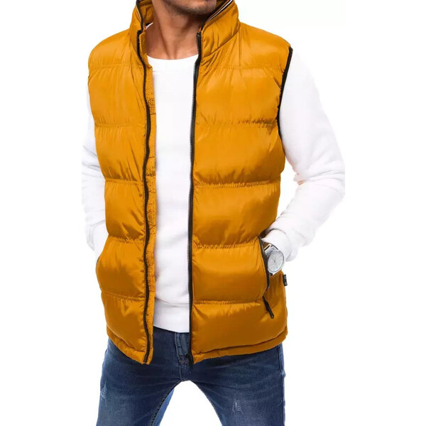 BASIC Žltá pánska prešívaná vesta TX4084 35038484