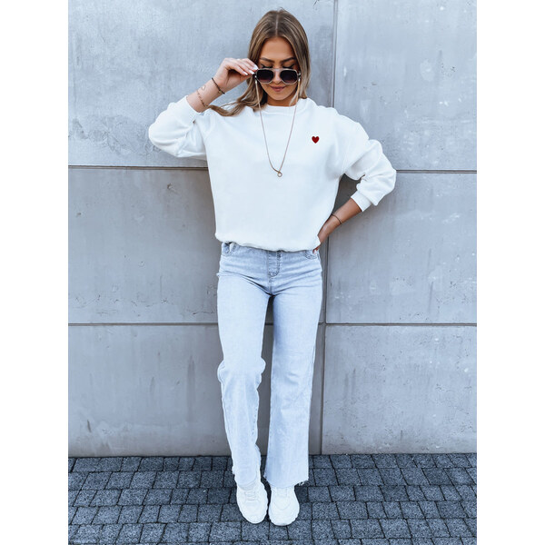 BASIC Biela mikina s červenou potlačou na chrbte HEARTBEAT BY1213 45802655