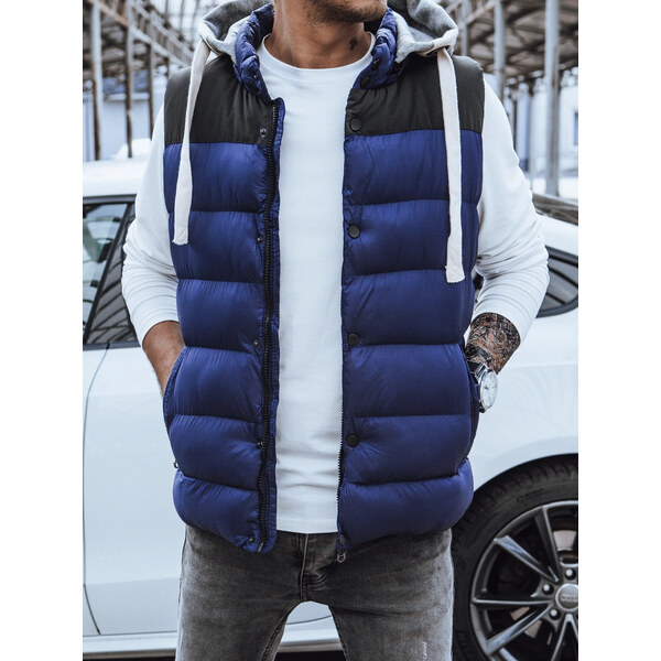 BASIC Tmavomodrá pánska prešívaná vesta TX3937 28544753