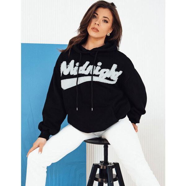 BASIC Čierna dámska mikina s výšivkou YEESENIA BY1272 52670829