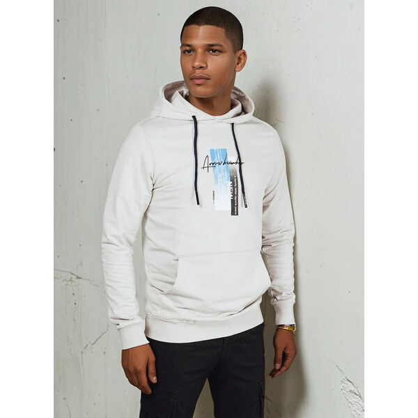 BASIC Svetlosivá pánska mikina s potlačou BX5726 52670845