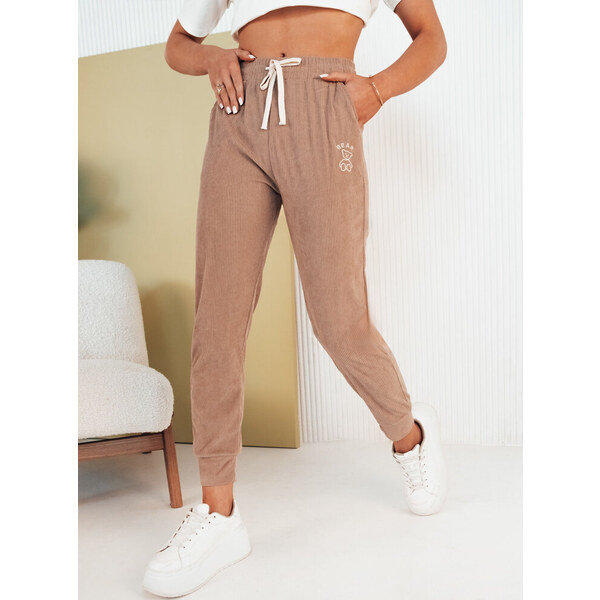 BASIC Svetlohnedé menčestrové tepláky BEAR UY2073 52670862