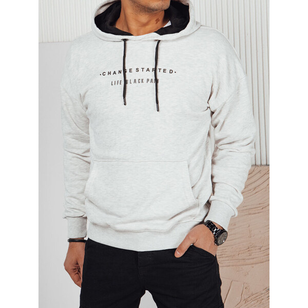 BASIC Svetlosivá pánska mikina s nápisom BX5724 52670848