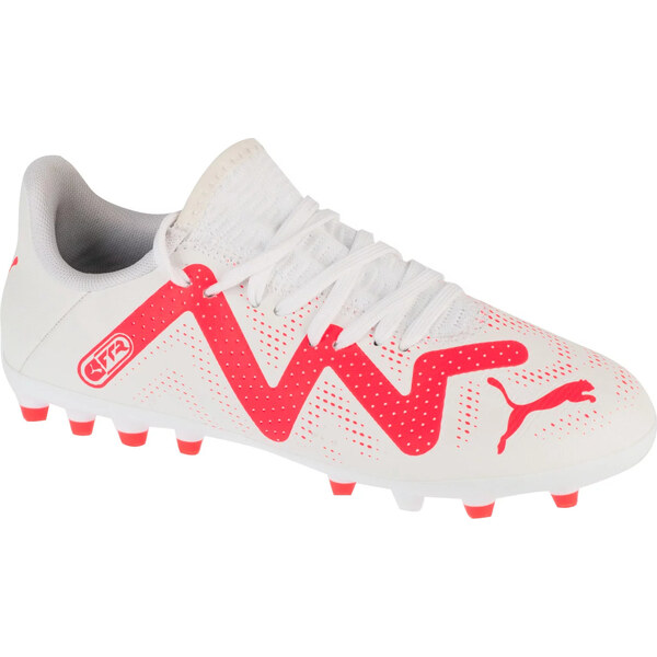 Bielo-červené detské kopačky Puma Future Play MG Jr 107390-01 65151466