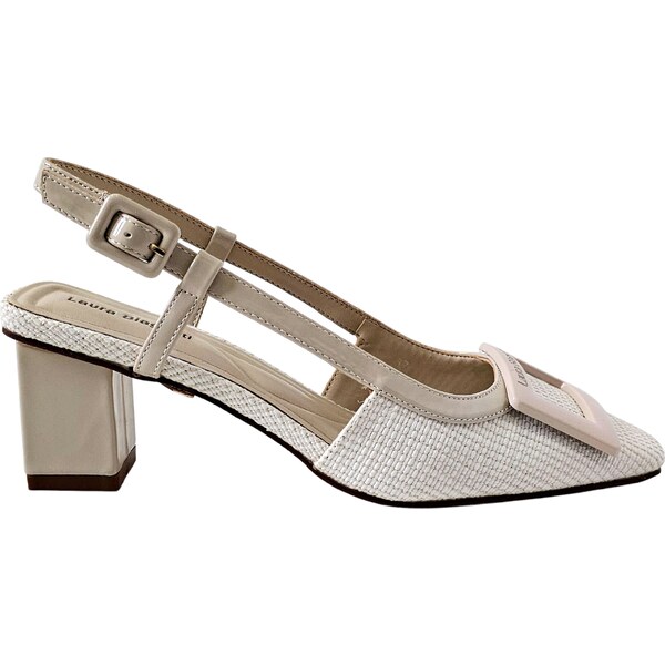 Dámske slingback lodičky Laura Biagiotti PB Raffia White 62550489