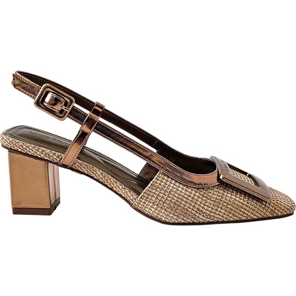 Dámske slingback lodičky Laura Biagiotti PB Raffia Brown 62550490
