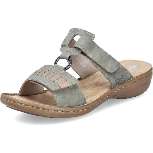 Dámske šľapky RIEKER 60881-52 zelená S5 62550407
