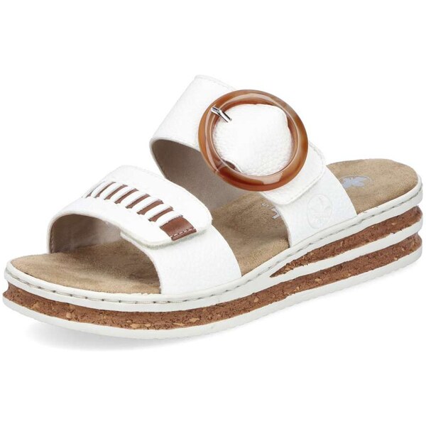 Dámske šľapky RIEKER 62993-80 biela S5 62550409