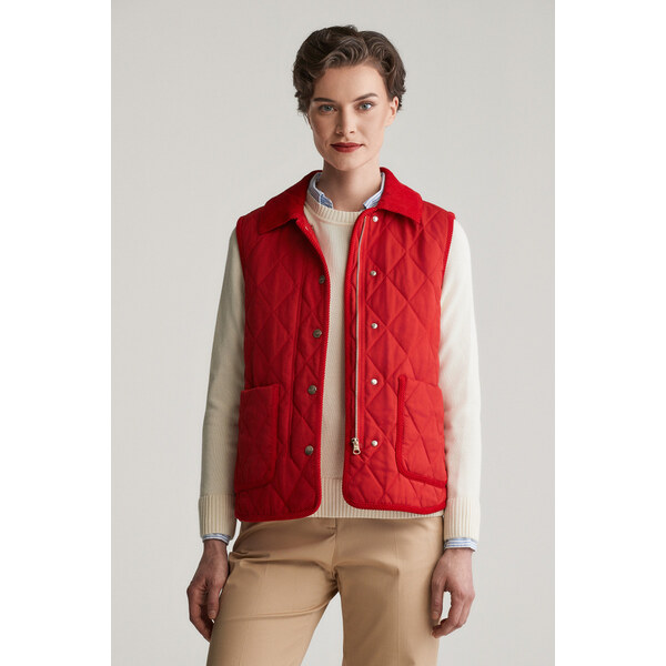VESTA GANT QUILTED VEST WITH CORD DETAILS RUBY RED 58458216