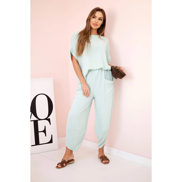 Fashionweek Dámsky komplet blúzky a nohavíc zo vzdušnej a jemnej 62556467