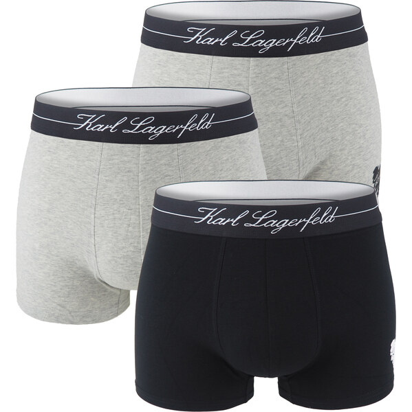 KARL LAGERFELD - boxerky 3PACK organic cotton KARL heart black & gray 62556973