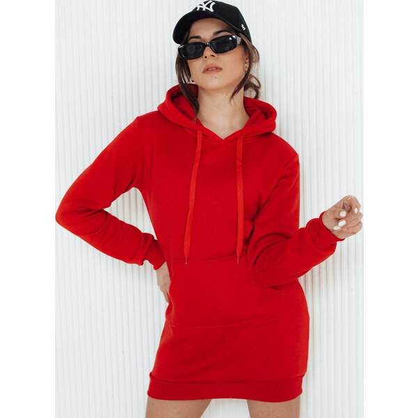 BASIC Červené dámske mikinové šaty EY1935 29265679
