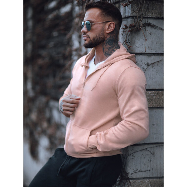 BASIC Ružová pánska mikina na zips BX4834z 43230679