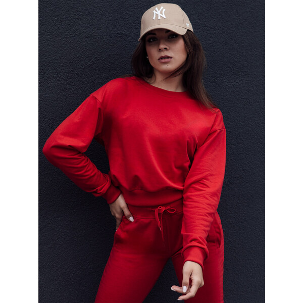 BASIC Červená klasická dámska mikina CASUALVIBE BY1304 57040867