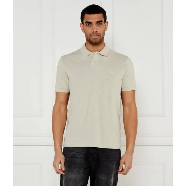 BOSS ORANGE Polo tričko Pe_linenlogo | Regular Fit | s prímesou ľanu 62561868