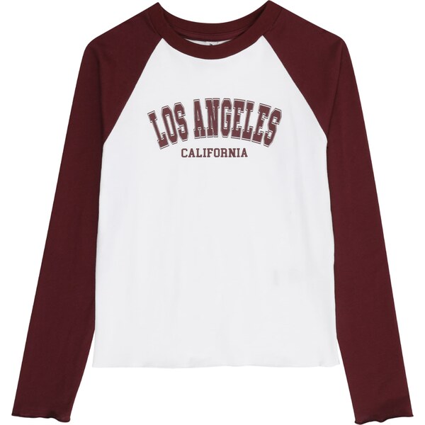 ABOUT YOU Tričko Dana bordová / biela 63213044