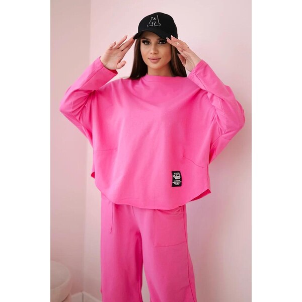 MladaModa 2-dielna bavlnená súprava mikiny a trojštvrťových teplákov 62639759