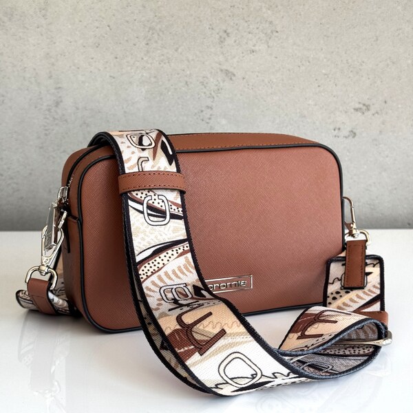 Kožená kabelka CROMIA Perla 2009 hnedá 62577880