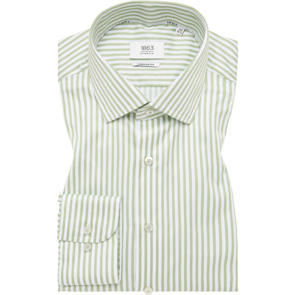 Pánska zelená Premium 1863 prúžkovaná košeľa ETERNA modern fit 62578820