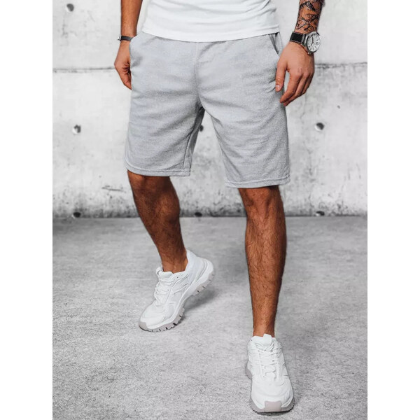 BASIC Svetlosivé pánske teplákové šortky SX2191 39550874