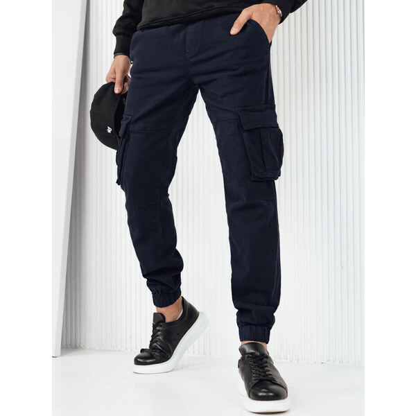 BASIC Tmavomodré cargo nohavice UX4175 49971447