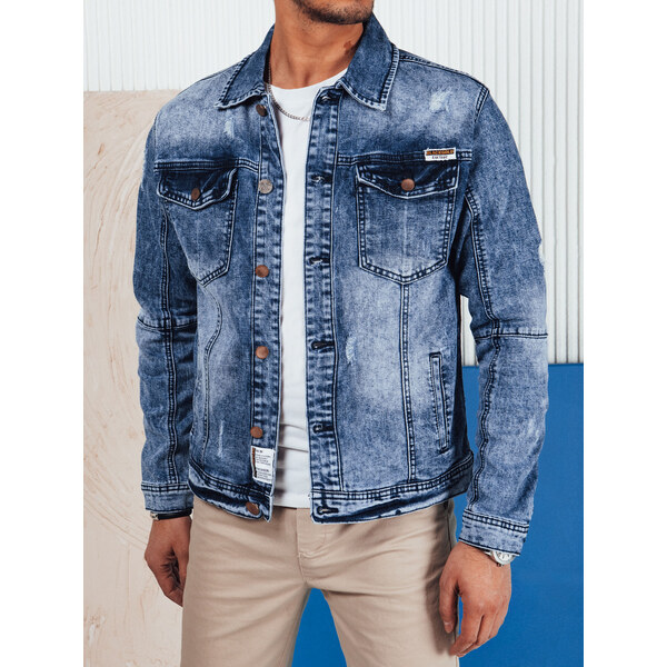 BASIC Modrá pánska džínsová bunda TX4688 49971461