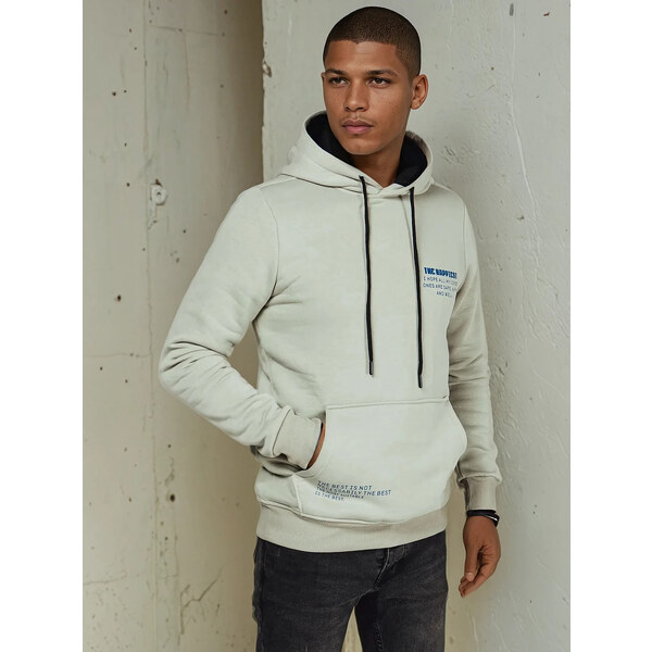 BASIC Olivová mikina s kapucňou BX5683 52670917