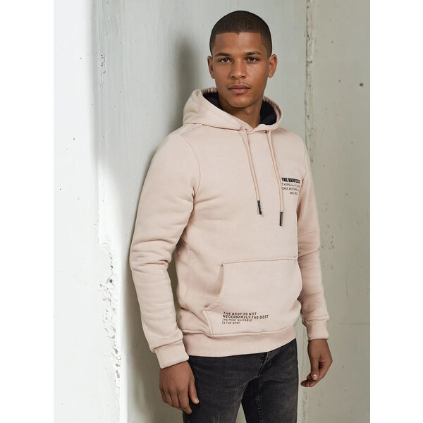 BASIC Svetlobéžová mikina s kapucňou BX5682 52670922