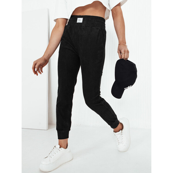 BASIC Tmavomodré menčestrové vypasované tepláky MORSI UY2038 52670979