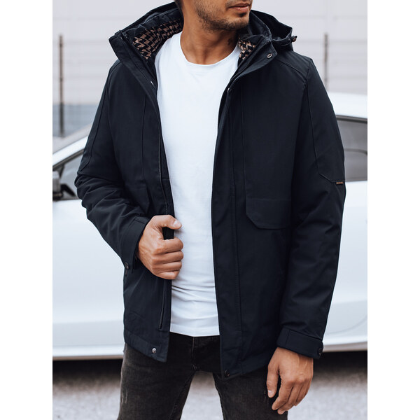 BASIC Pánska tmavomodrá zimná bunda s kapucňou TX4907 58456604