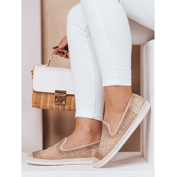 BASIC Zlaté espadrilky s kamienkami ZY0061 23562867