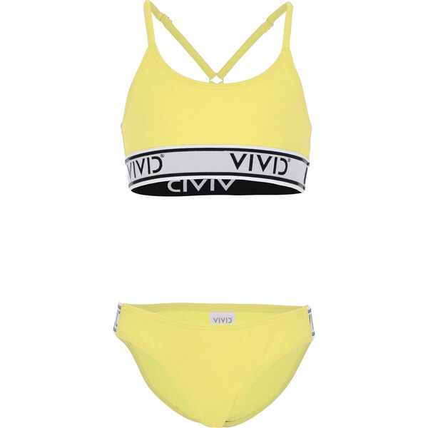 VIVID Bikiny žltá / svetlosivá / čierna 62584079
