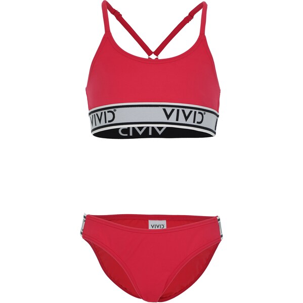 VIVID Jednodielne plavky sivá / červená / čierna melírovaná 62584080