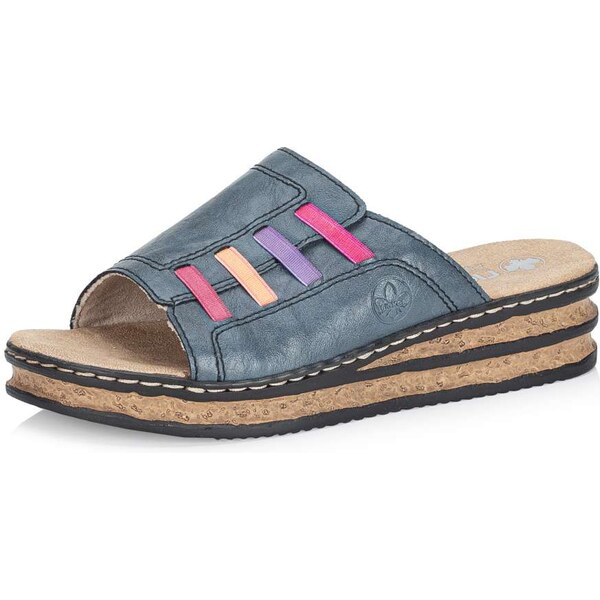 Dámske šľapky RIEKER 62970-14 modrá S5 62585193