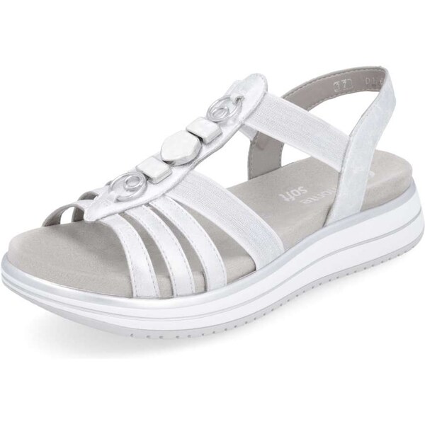 RIEKER Dámske sandále REMONTE D1J60-90 strieborná S5 62589990