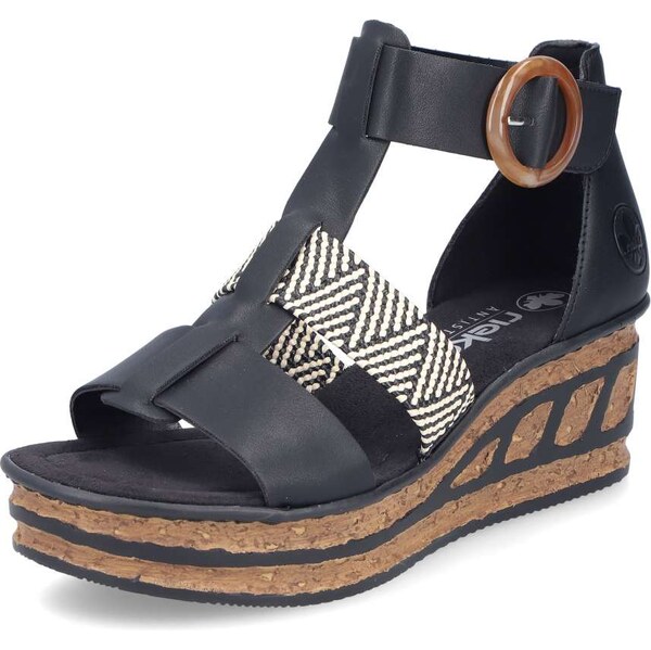 Dámske sandále RIEKER 68182-00 čierna S5 62590401