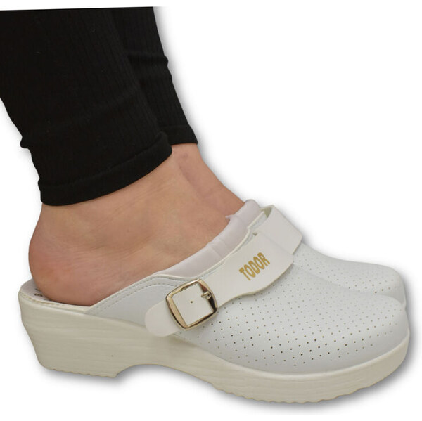 JOHN-C Dámske biele klinové šľapky MILA 62593000