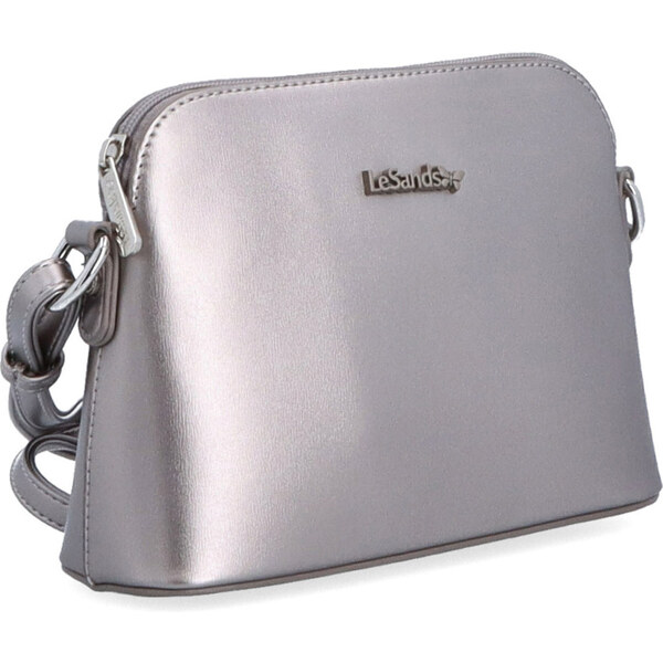 Kabelka zo syntetickej kože crossbody Le Sands strieborná 7710 STR 64020644
