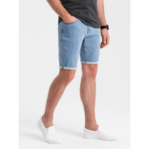 Ombre Mens denim shorts with rolled up legs - blue 64789982