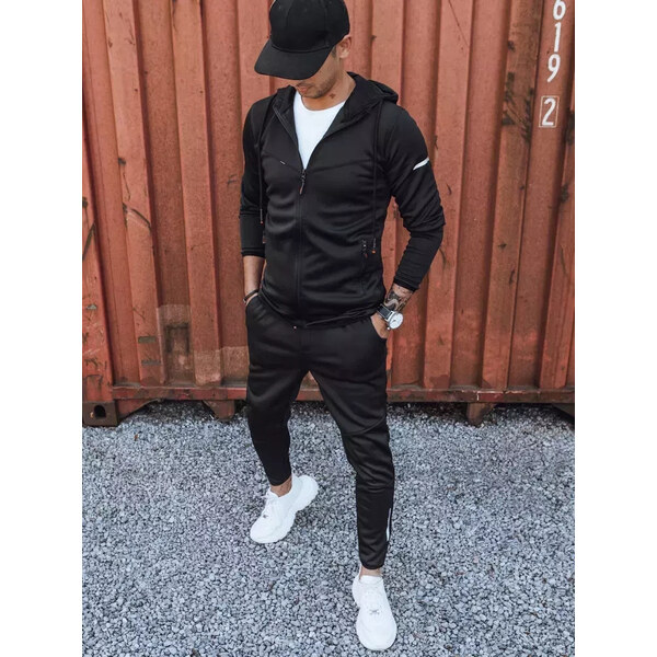 BASIC Čierna pánska pohodlná teplákovka AX0620 36348304