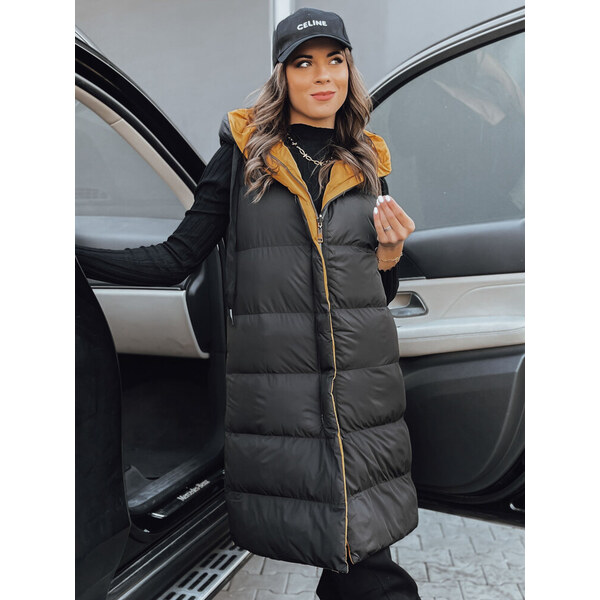 BASIC Čierna dlhá vesta NEEKO TY4042 47889138