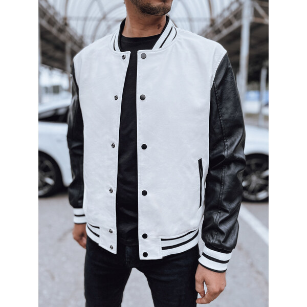 BASIC Pánska smotanová koženková baseballová bunda TX4708 58256909