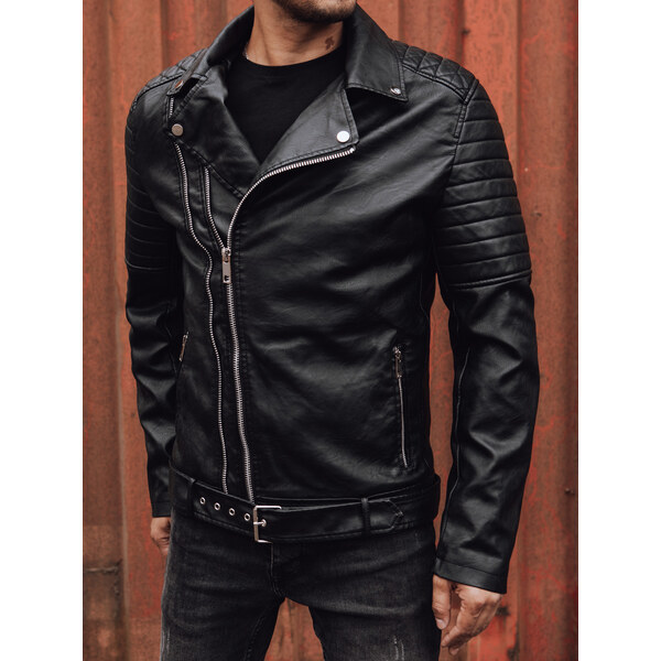 BASIC Čierna pánska koženková bunda TX4734 58241886