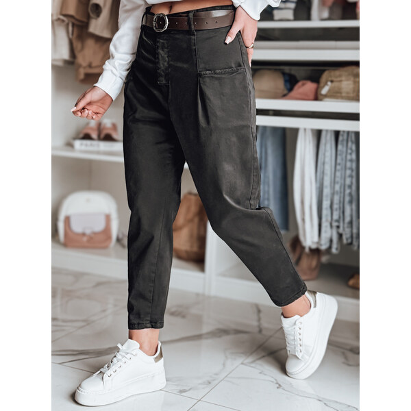 BASIC Čierne chino nohavice s vysokým pásom CHINOSKA UY2560 62600433